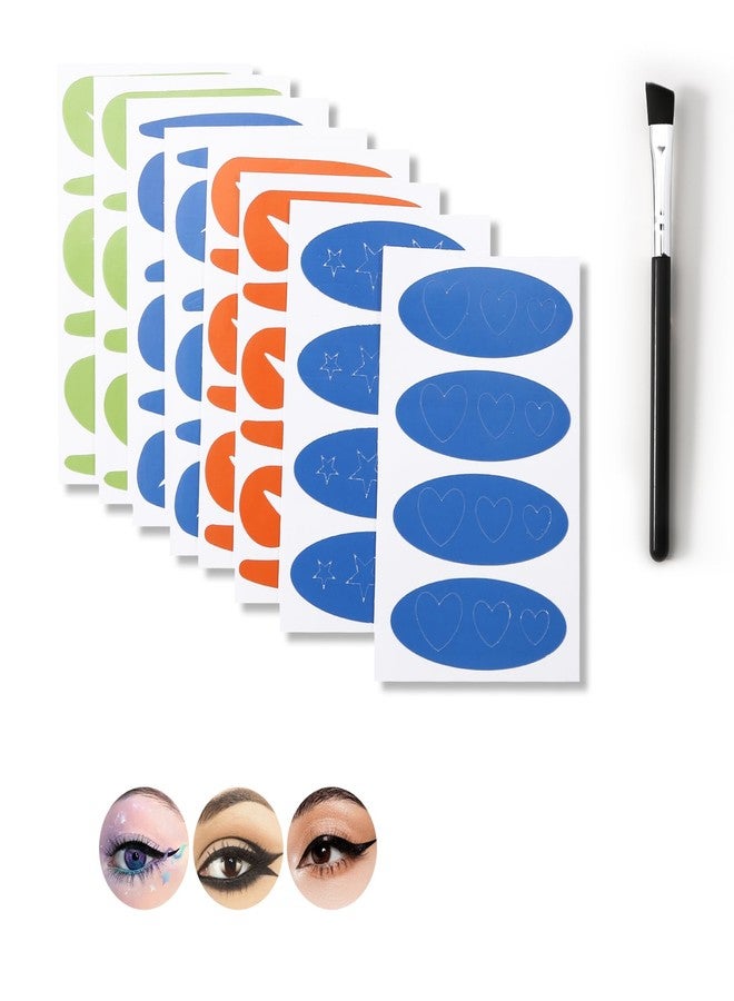 GEUUFEA 8 Sheets Eyeliner Stencil Stickers, Star Eye Winged and Smokey Eyeshadow Applicators Shaper Tool, Makeup Stencils Stickers for All Eye Shapes - Image 1